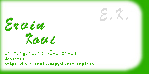 ervin kovi business card